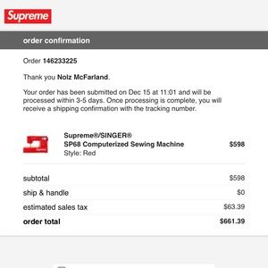 Supreme Singer computerized sewing machine